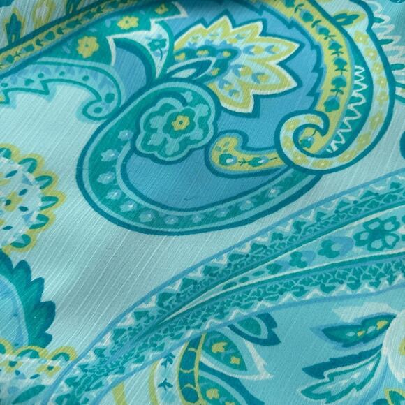 Vintage 90s Y2K Paisley Blue Sleeveless Maxi Dress Size 14 - Picture 7 of 8